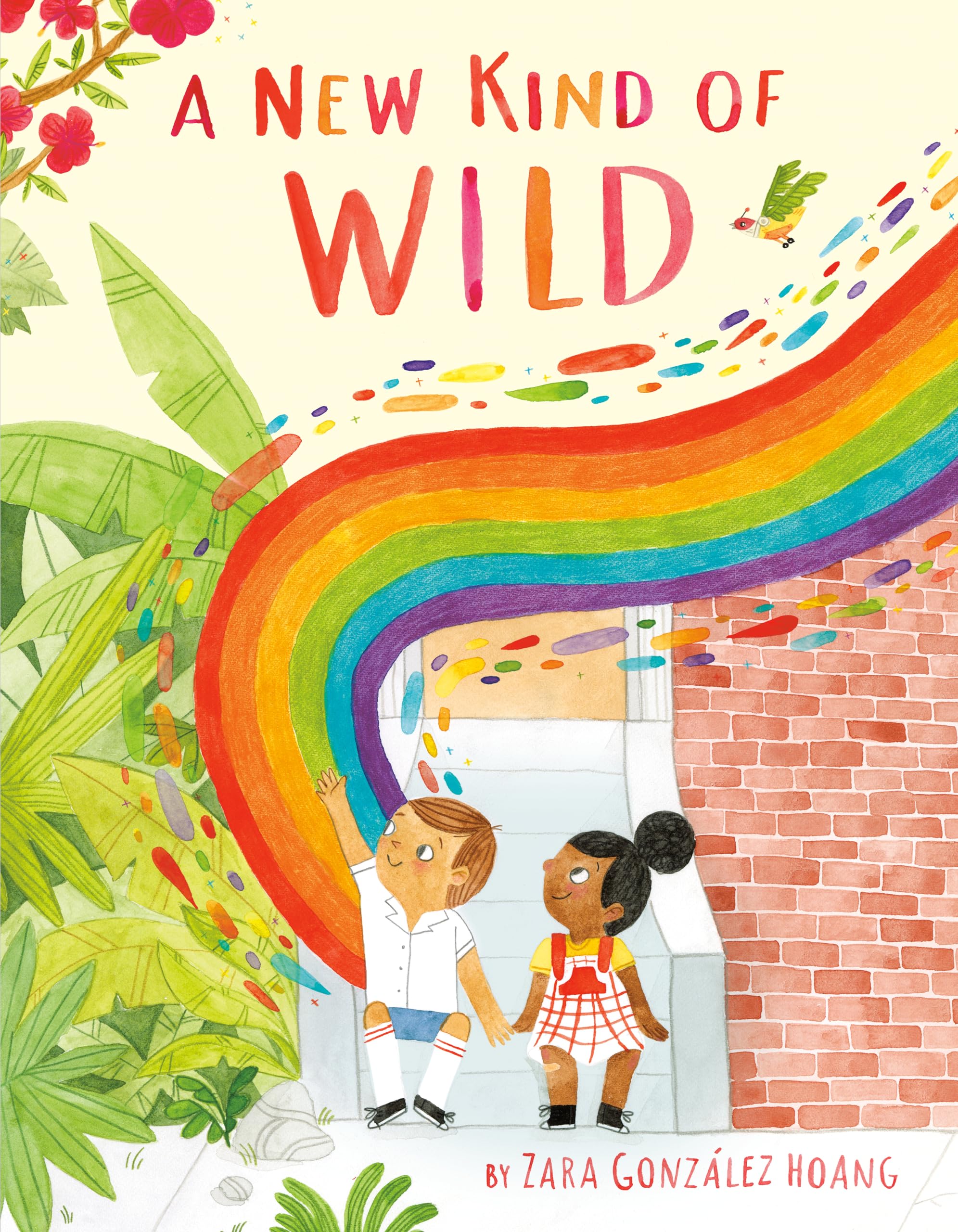 A New Kind of Wild book cover with two children sitting on a front step